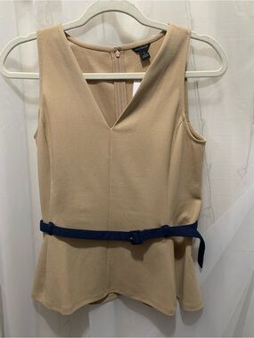 Ann Taylor Belted Peplum Blouse